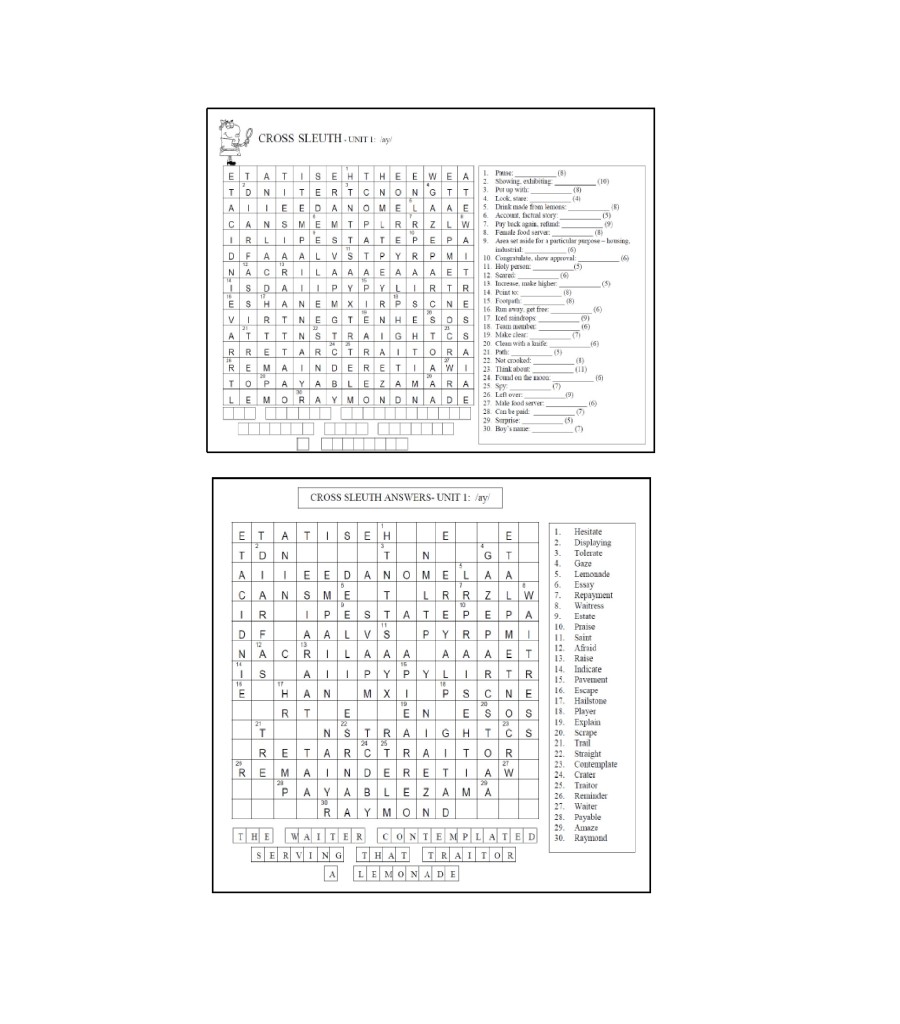 Level 3A Cross Sleuths – Cracking the ABC Code USA